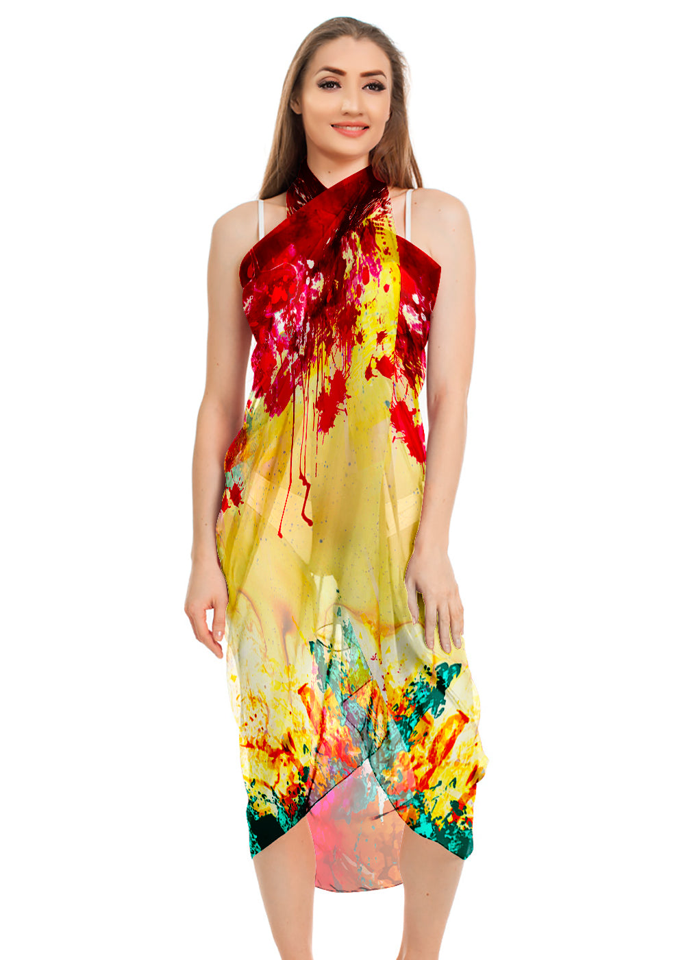 SAMEEHA Women's Georgette All Over Print Pareo