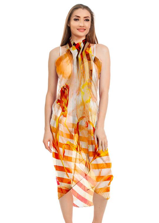 SAMEEHA Women's Georgette All Over Print Pareo