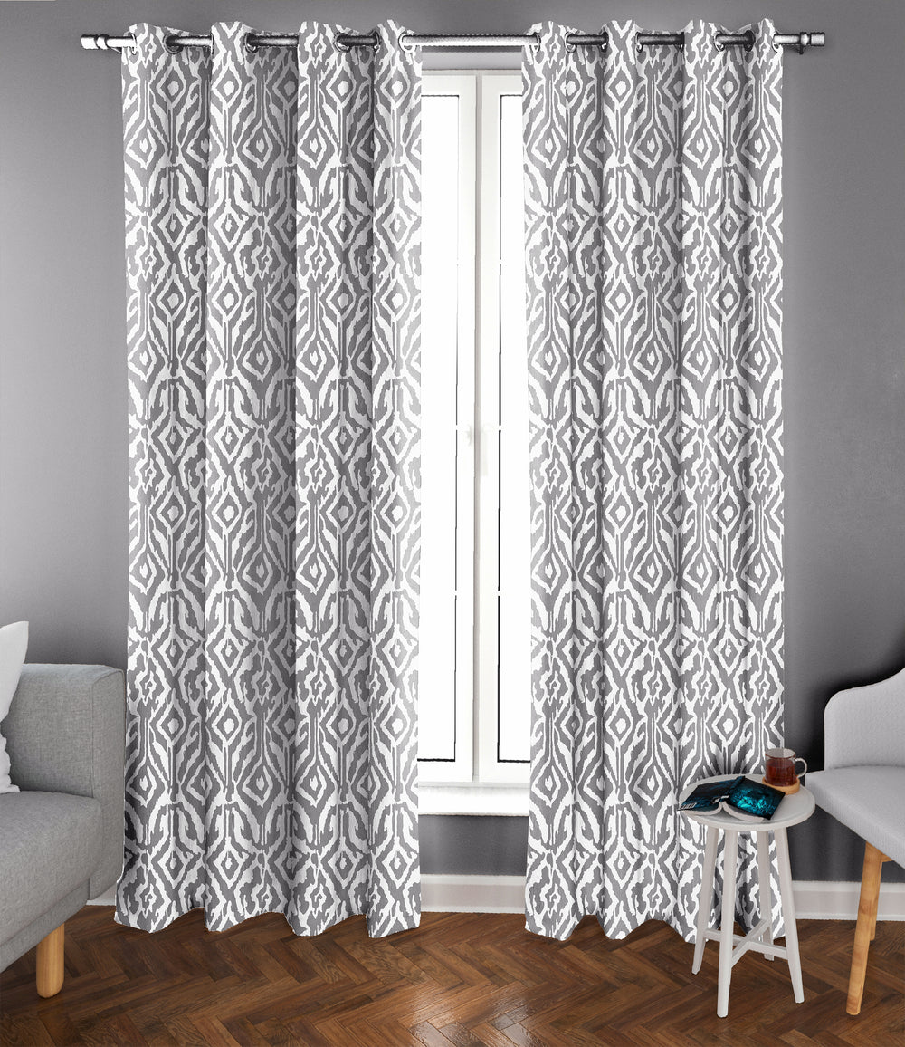 Ultimate Trends ™ Premium Polyester Digital Printed Abstract Pattern Curtains, Set of 2