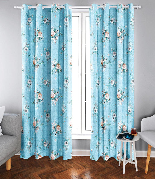 Ultimate Trends ™ Premium Polyester Digital Printed Floral Curtains for Home & Living Room, Set of 2