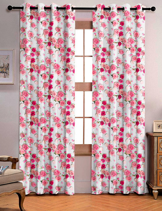 Ultimate Trends Premium Polyester 3D Floral Curtain For Home Décor Light Cyan Color, 1 Piece