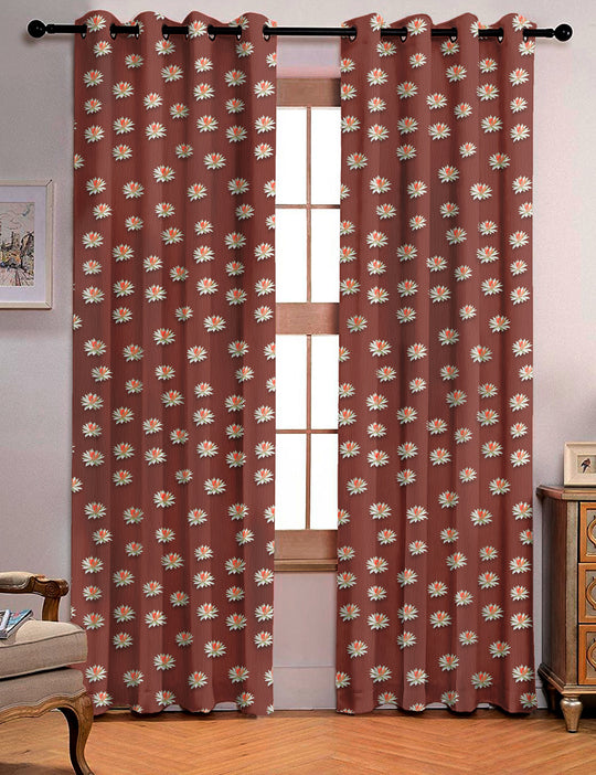 Ultimate Trends Premium Polyester 3D Curtain For Home Décor Cinnamon Brown Color, 1 Piece