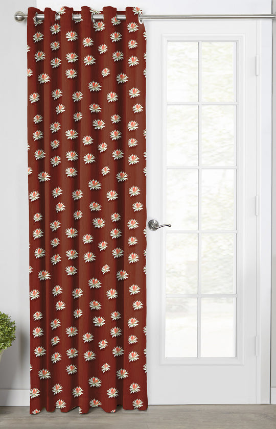 Ultimate Trends Premium Polyester 3D Curtain For Home Décor Cinnamon Brown Color, 1 Piece