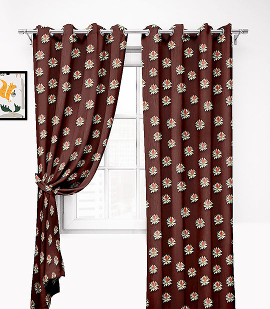 Ultimate Trends Premium Polyester 3D Curtain For Home Décor Cinnamon Brown Color, 1 Piece