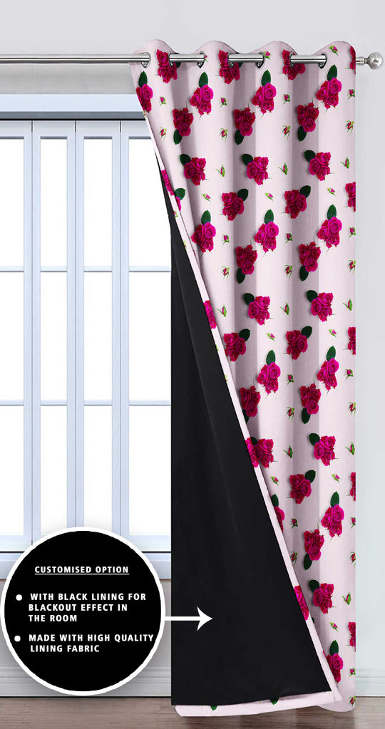 Ultimate Trends Premium Polyester 3D Floral Curtain For Home Décor White Color, 1 Piece