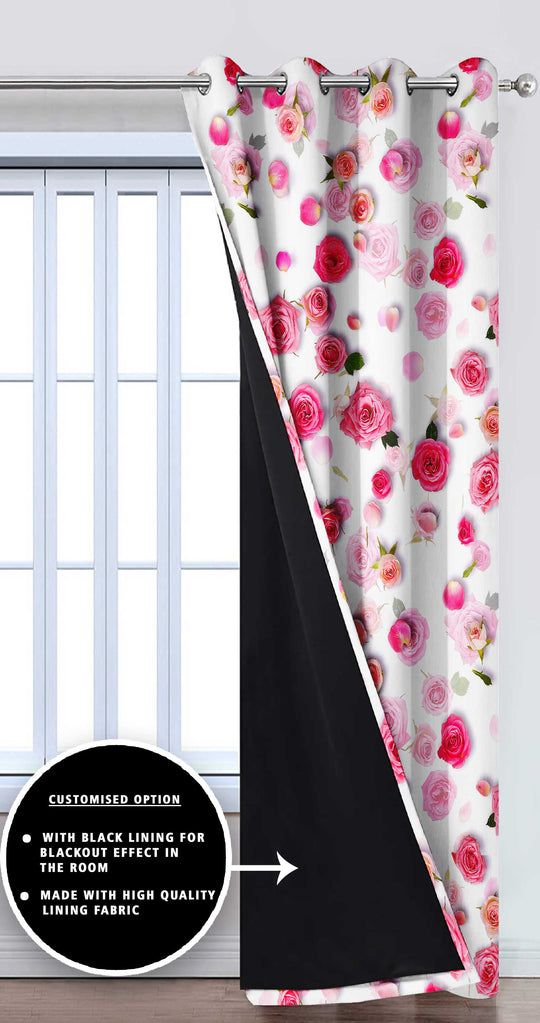 Ultimate Trends Premium Polyester 3D Floral Curtain For Home Décor Light Sky Blue Color, 1 Piece