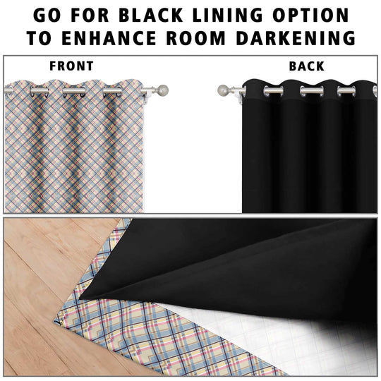 Ultimate Trends Premium Polyester Checkered Curtain For Home Décor Multi Color, 1 Piece