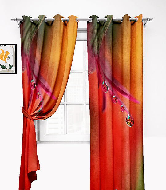 Ultimate Trends Premium Polyester Abstract Curtain For Home Décor Red Color, 1 Piece