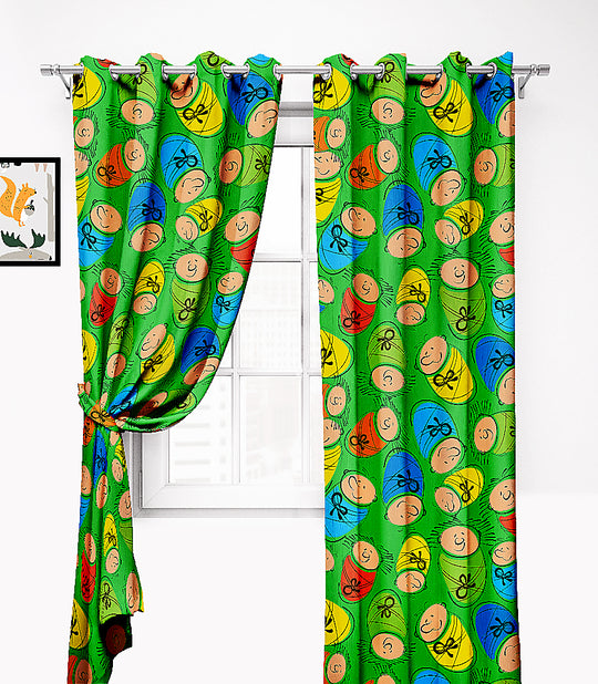 Ultimate Trends Premium Polyester Kids Room Curtain Lime Green Color, 1 Piece