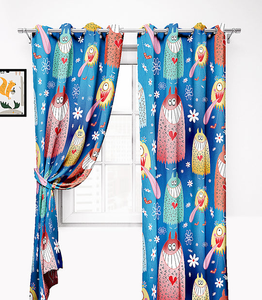 Ultimate Trends Premium Polyester Kids Room Curtain Steel Blue Color, 1 Piece