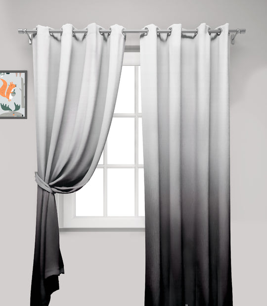 Ultimate Trends Premium Polyester Shaded (Gradient) Curtain For Home Décor Black Color, 1 Piece