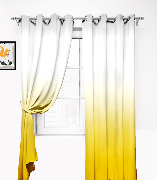 Ultimate Trends Premium Polyester Shaded (Gradient) Curtain For Home Décor Yellow Color, 1 Piece