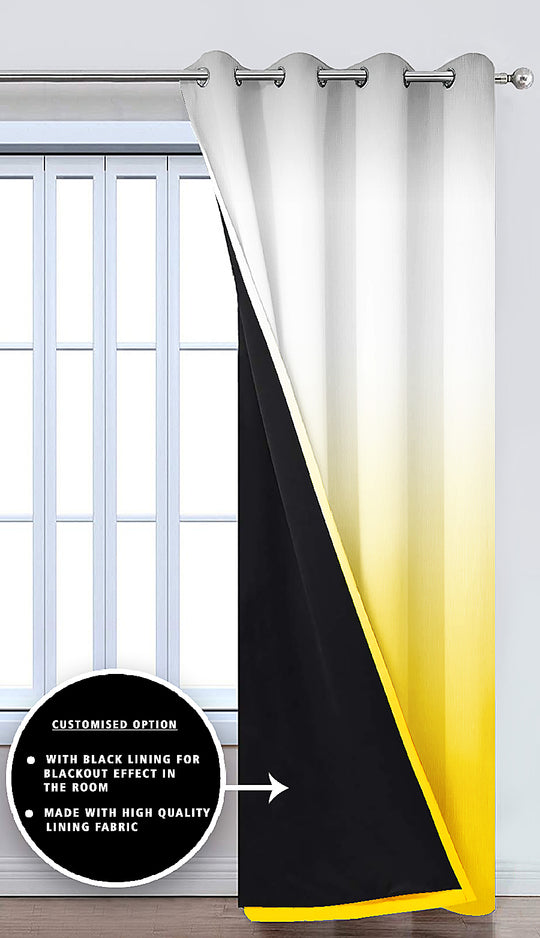 Ultimate Trends Premium Polyester Shaded (Gradient) Curtain For Home Décor Yellow Color, 1 Piece