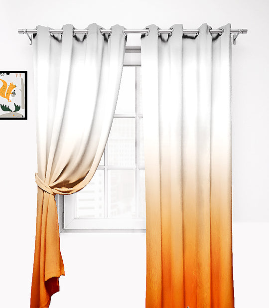 Ultimate Trends Premium Polyester Shaded (Gradient) Curtain For Home Décor Orange Color, 1 Piece