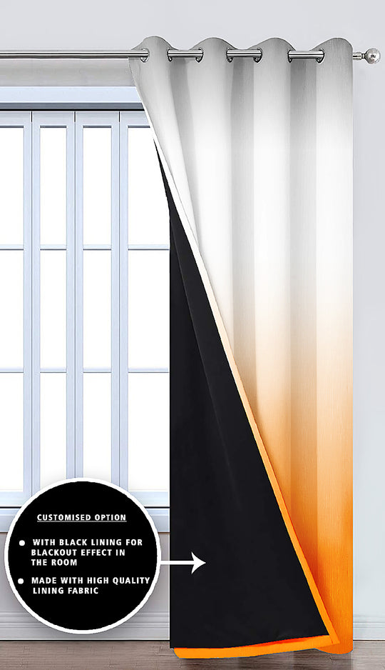 Ultimate Trends Premium Polyester Shaded (Gradient) Curtain For Home Décor Orange Color, 1 Piece