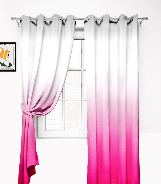 Ultimate Trends Premium Polyester Shaded (Gradient) Curtain For Home Décor Pink Color, 1 Piece