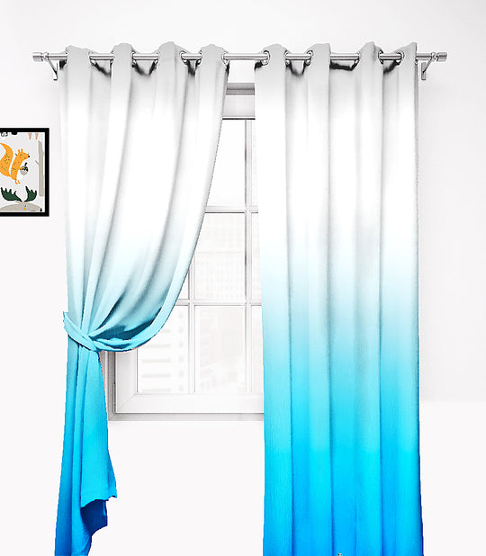 Ultimate Trends Premium Polyester Shaded (Gradient) Curtain For Home Décor Sky Blue Color, 1 Piece