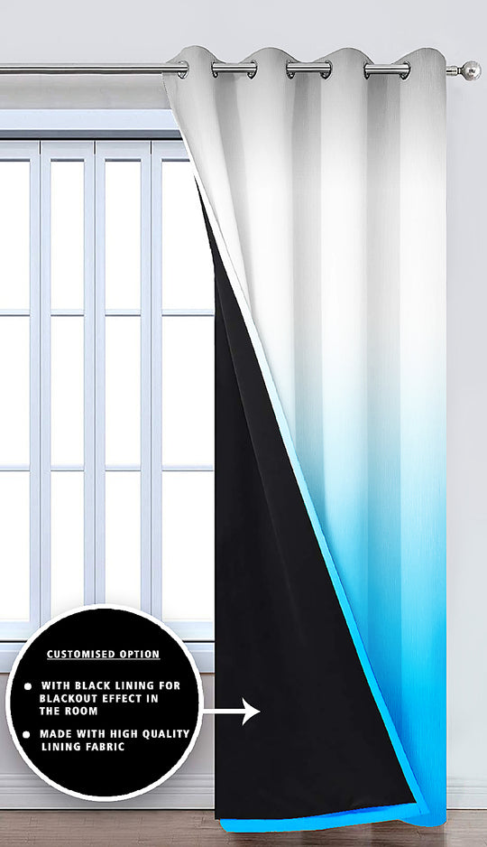 Ultimate Trends Premium Polyester Shaded (Gradient) Curtain For Home Décor Sky Blue Color, 1 Piece