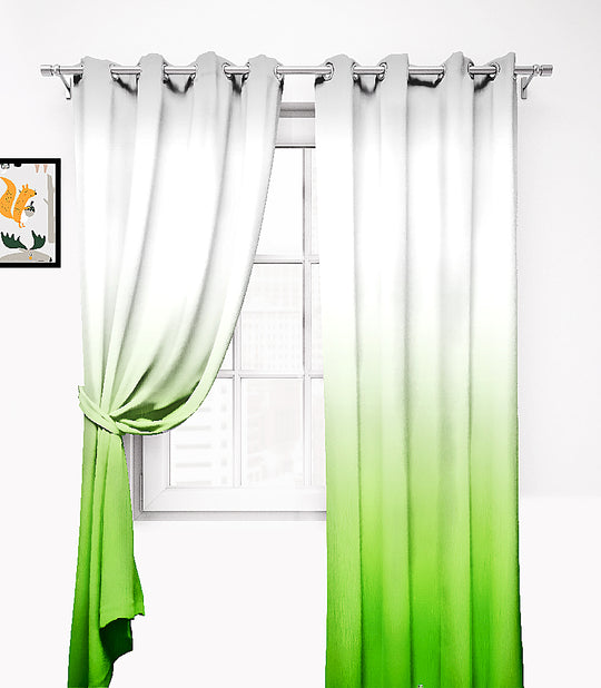 Ultimate Trends Premium Polyester Shaded (Gradient) Curtain For Home Décor Lime Green Color, 1 Piece