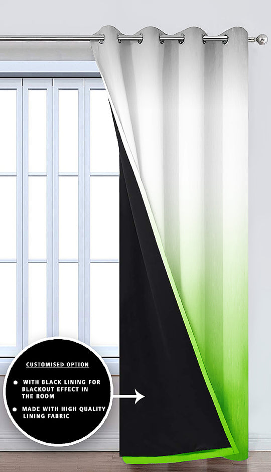 Ultimate Trends Premium Polyester Shaded (Gradient) Curtain For Home Décor Lime Green Color, 1 Piece