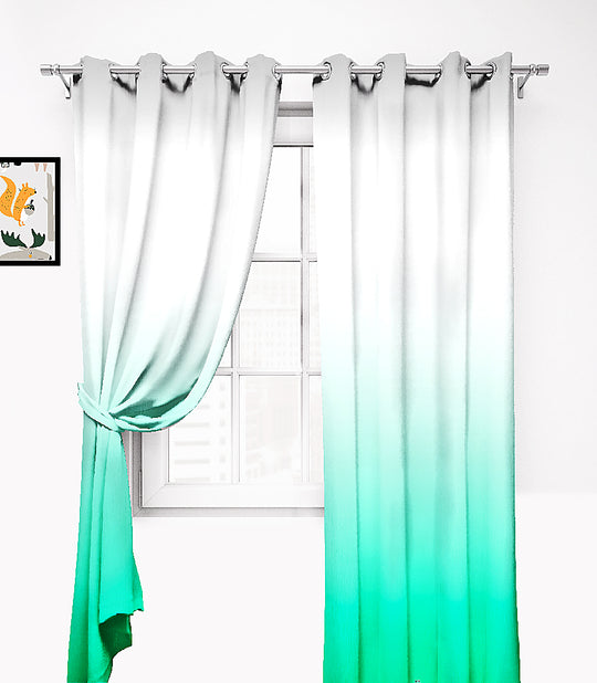 Ultimate Trends Premium Polyester Shaded (Gradient) Curtain For Home Décor Sea Green Color, 1 Piece