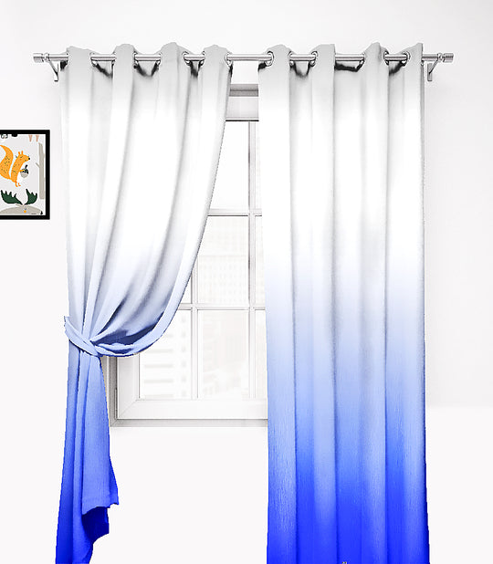 Ultimate Trends Premium Polyester Shaded (Gradient) Curtain For Home Décor Blue Color, 1 Piece