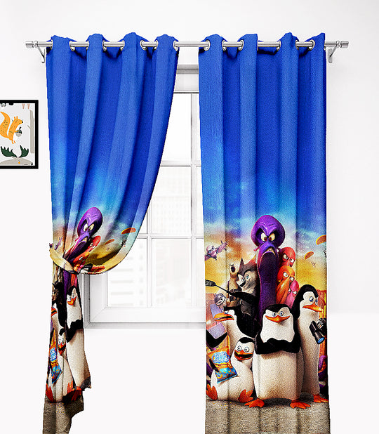 Ultimate Trends Premium Polyester 3D Cartoon Kids Room Curtain Royal Blue Color, Arctic Justice, 1 Piece