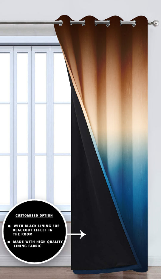 Ultimate Trends Premium Polyester Shaded (Gradient) Curtain For Home Décor Blue and Brown Color, 1 Piece