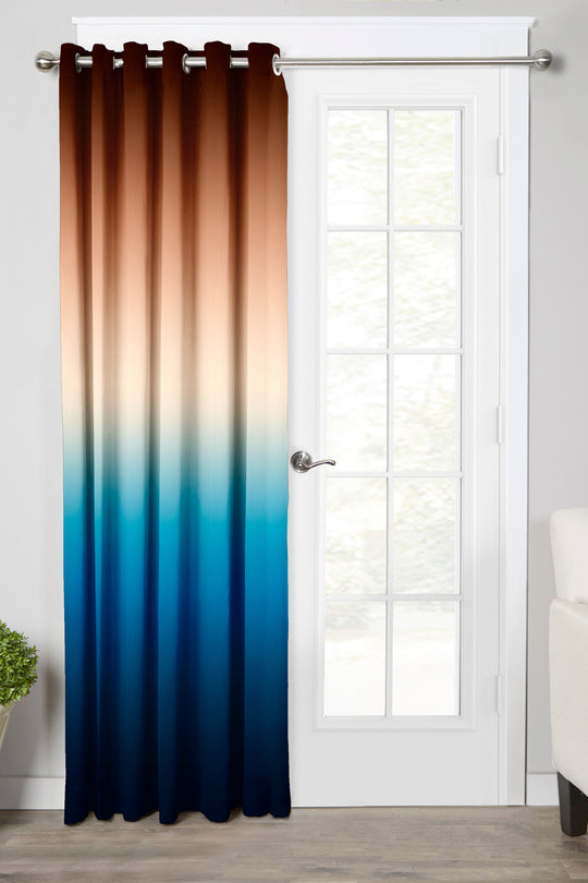 Ultimate Trends Premium Polyester Shaded (Gradient) Curtain For Home Décor Blue and Brown Color, 1 Piece