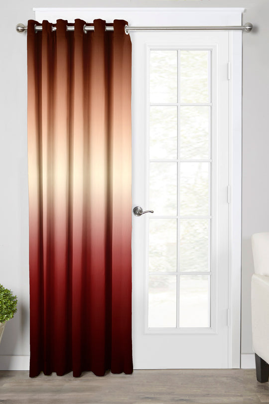 Ultimate Trends Premium Polyester Shaded (Gradient) Modern Curtain For Home Décor Red and Gold Color, 1 Piece