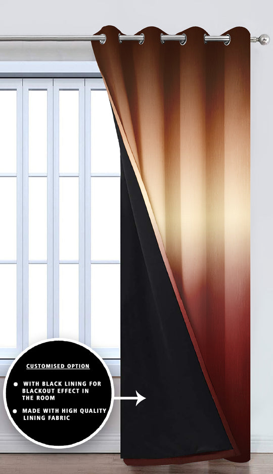 Ultimate Trends Premium Polyester Shaded (Gradient) Modern Curtain For Home Décor Red and Gold Color, 1 Piece