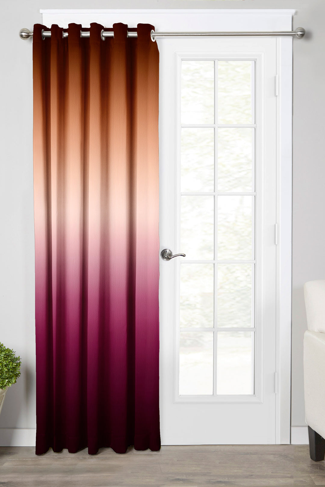 Ultimate Trends Premium Polyester Shaded (Gradient)Curtain For Home Décor Wine and Brown Color, 1 Piece