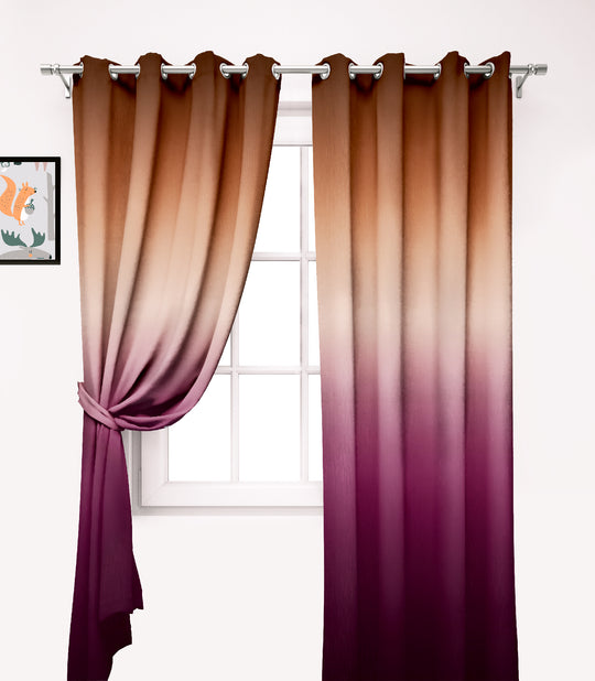 Ultimate Trends Premium Polyester Shaded (Gradient)Curtain For Home Décor Wine and Brown Color, 1 Piece