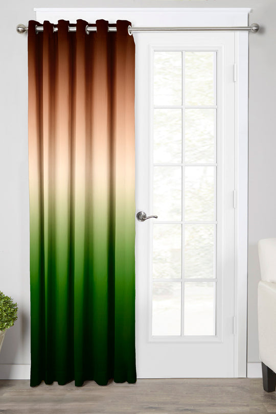 Ultimate Trends Premium Polyester Fancy Shaded (Gradient) Curtain For Home Décor Green and Gold Color, 1 Piece