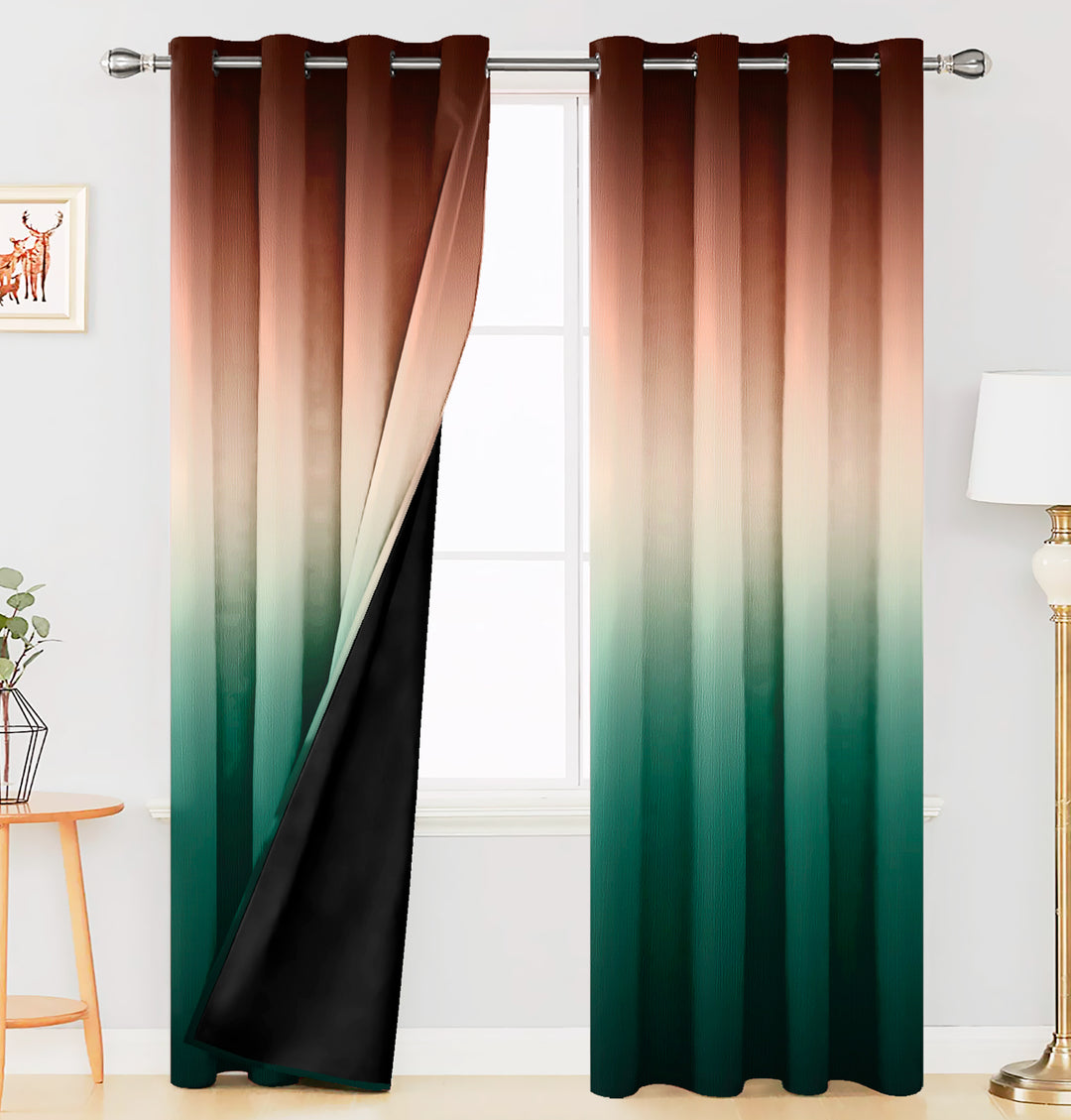 Ultimate Trends Premium Polyester Fancy Shaded (Gradient) Curtain For Home Décor Rama and Brown Color, 1 Piece