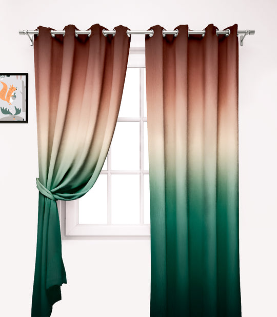 Ultimate Trends Premium Polyester Fancy Shaded (Gradient) Curtain For Home Décor Rama and Brown Color, 1 Piece