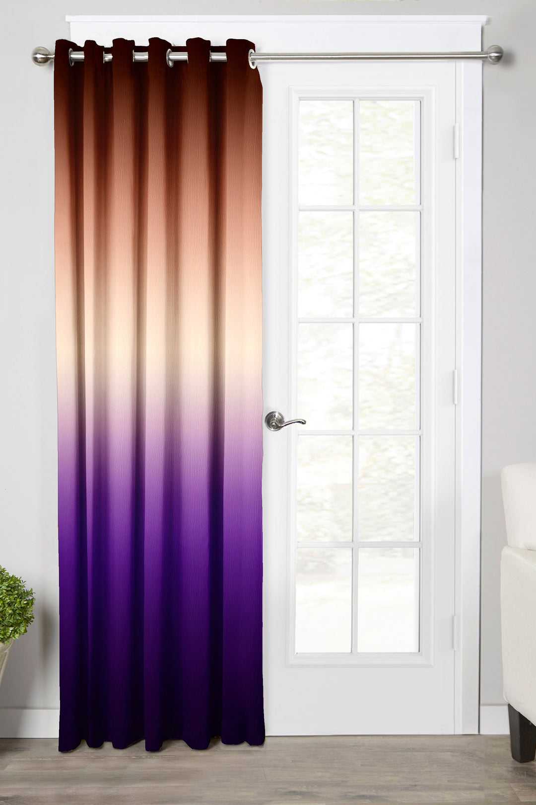 Ultimate Trends Premium Polyester Fancy Shaded (Gradient) Curtain For Home Décor Purple and Gold Color, 1 Piece