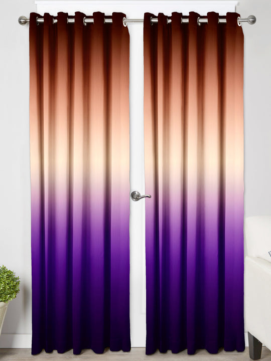 Ultimate Trends Premium Polyester Fancy Shaded (Gradient) Curtain For Home Décor Purple and Gold Color, 1 Piece