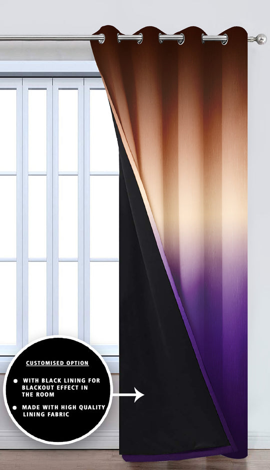 Ultimate Trends Premium Polyester Fancy Shaded (Gradient) Curtain For Home Décor Purple and Gold Color, 1 Piece