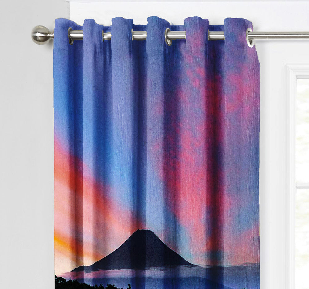 Ultimate Trends Premium Polyester Fancy 3D Scenery Curtain For Home Décor Red Color, 1 Piece