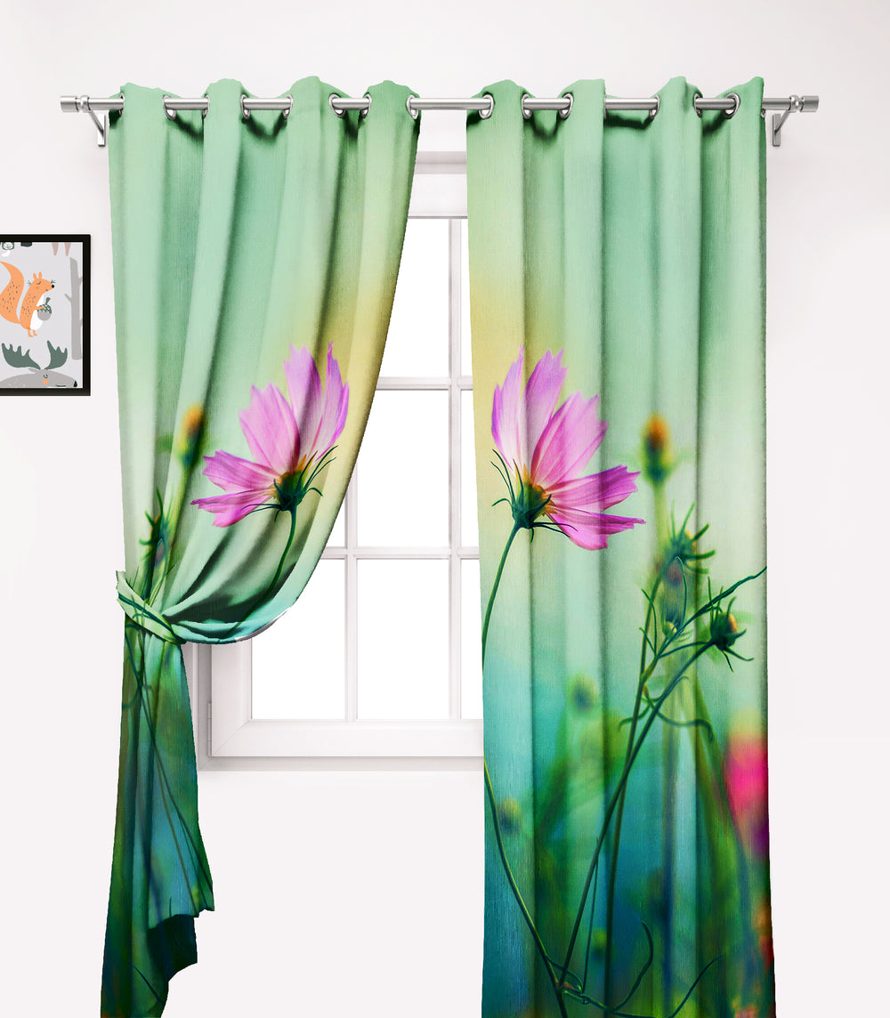 Ultimate Trends Premium Polyester Fancy 3D Scenery Curtain For Home Décor Green Color, 1 Piece