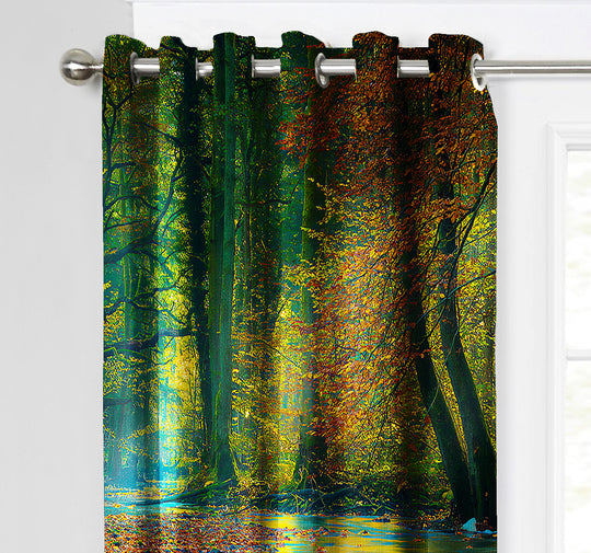 Ultimate Trends Premium Polyester Fancy 3D Scenery Curtain For Home Décor Multi Color, 1 Piece