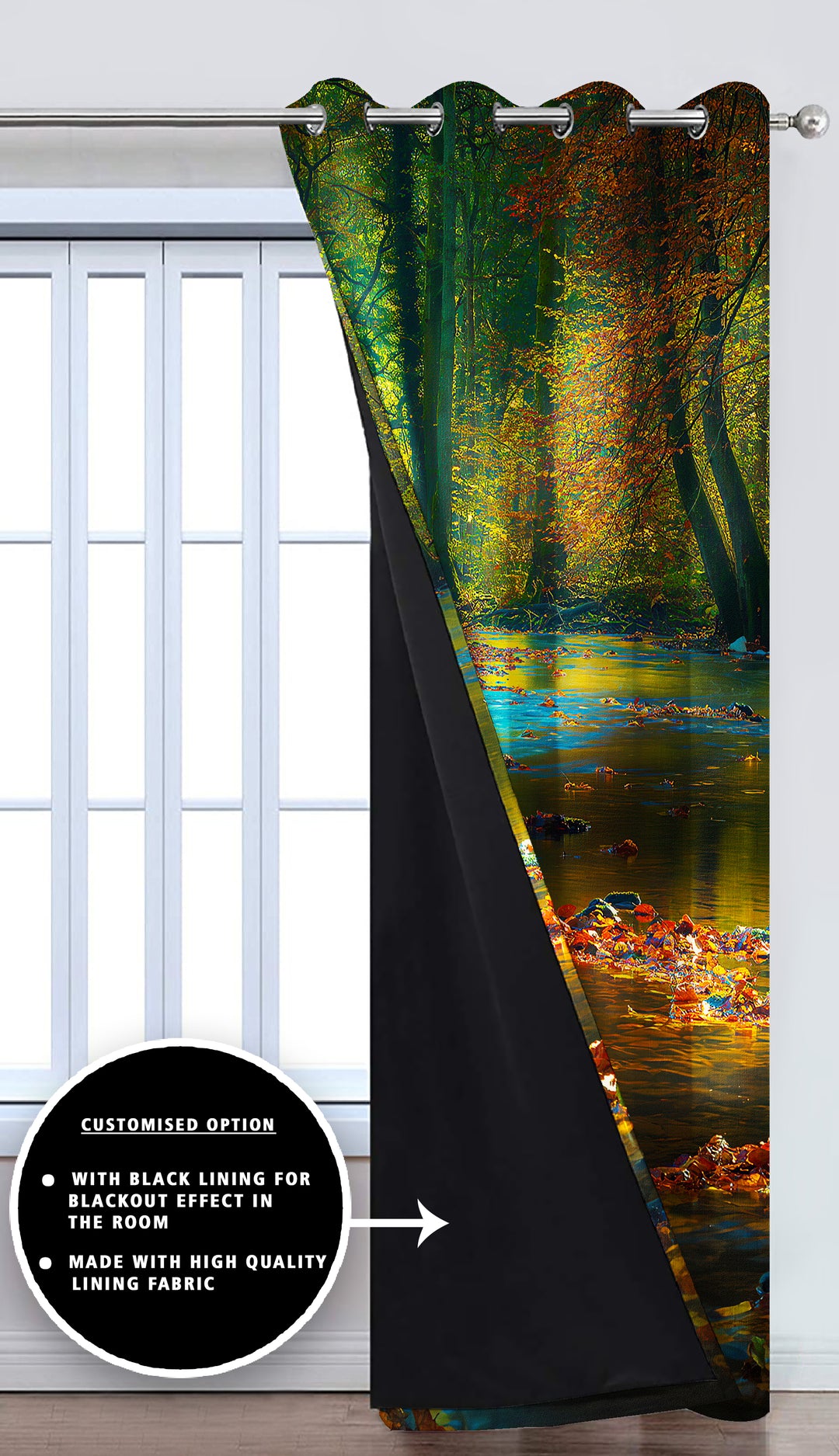 Ultimate Trends Premium Polyester Fancy 3D Scenery Curtain For Home Décor Multi Color, 1 Piece