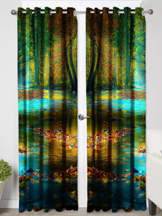 Ultimate Trends Premium Polyester Fancy 3D Scenery Curtain For Home Décor Multi Color, 1 Piece