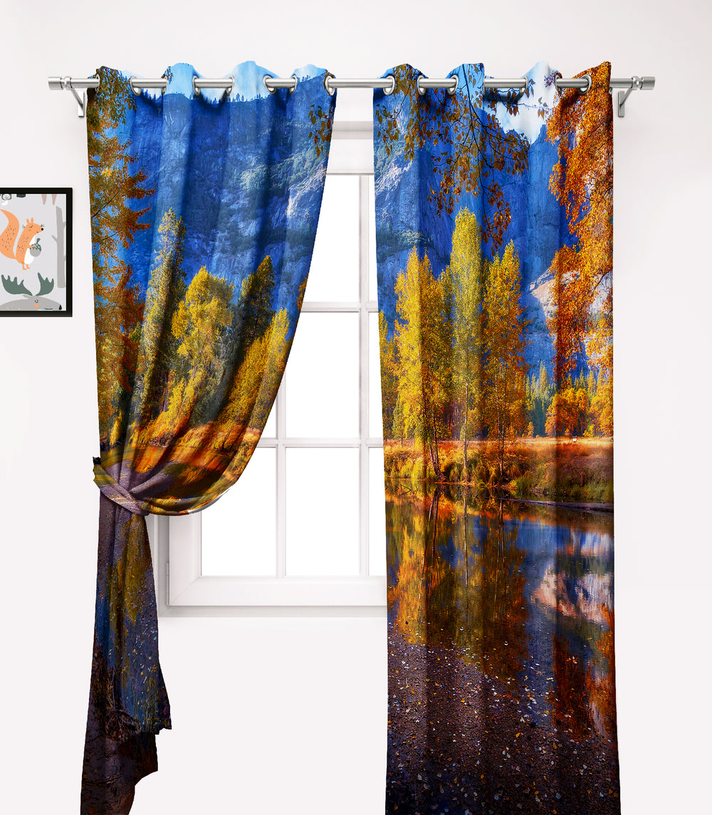 Ultimate Trends Premium Polyester Fancy 3D Scenery Curtain For Home Décor Multi Color, 1 Piece