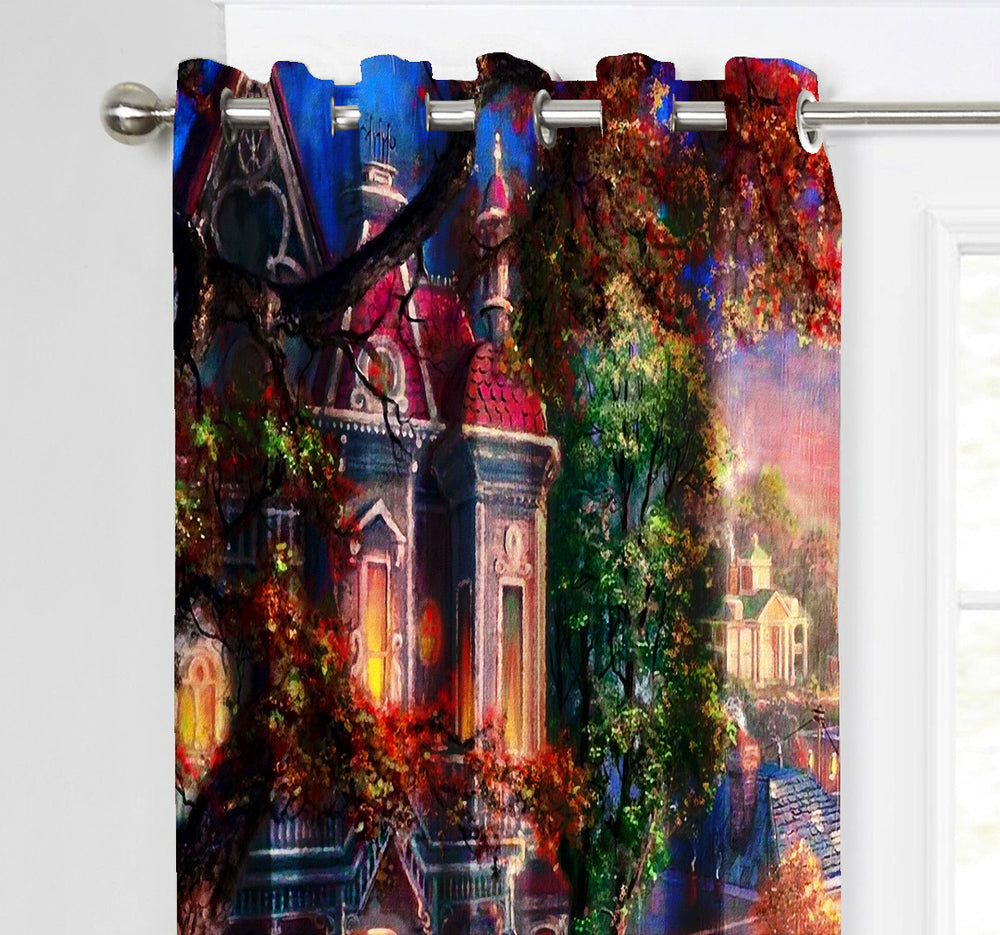 Ultimate Trends Premium Polyester Fancy 3D Scenery Curtain For Home Décor Multi Color, 1 Piece