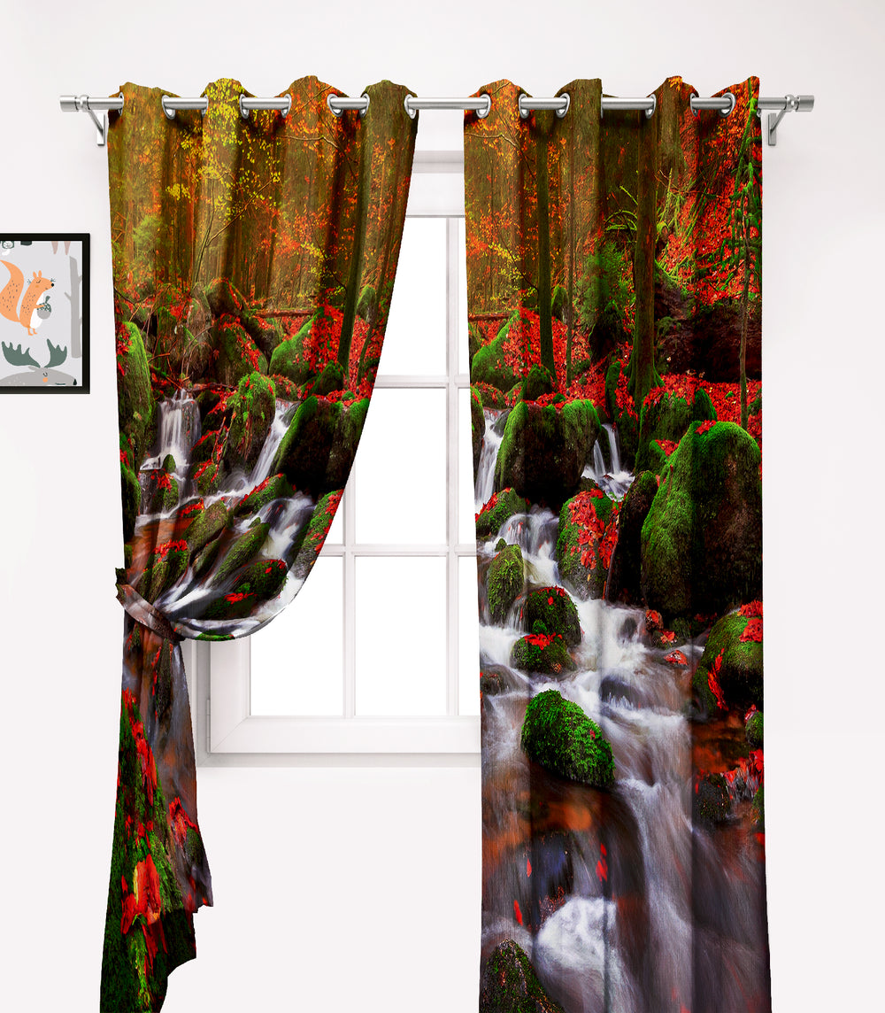 Ultimate Trends Premium Polyester Fancy 3D Scenery Curtain For Home Décor Multi Color, 1 Piece