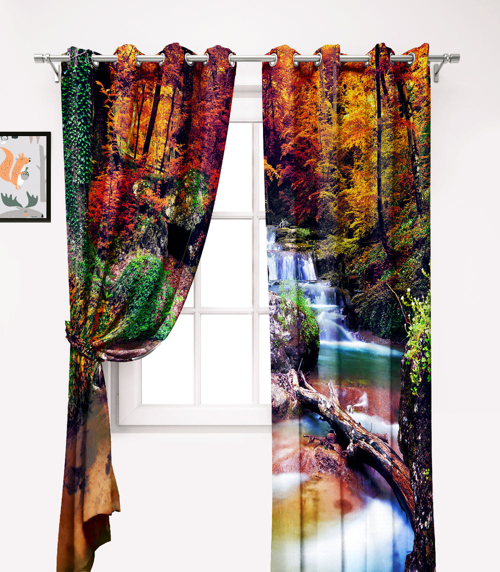 Ultimate Trends Premium Polyester Fancy 3D Scenery Curtain For Home Décor Multi Color, 1 Piece