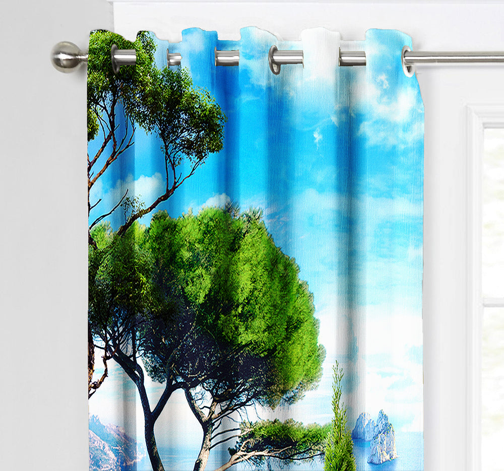 Ultimate Trends Premium Polyester Fancy 3D Scenery Curtain For Home Décor Multi Color, 1 Piece