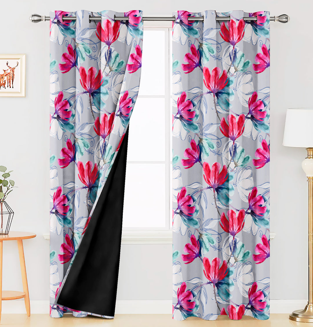 Ultimate Trends Premium Polyester Fancy Floral Curtain For Home Décor White Color, 1 Piece